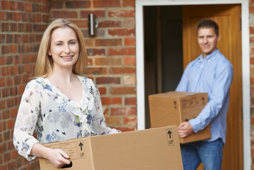 Commercial moving team planning a business relocation in Merton