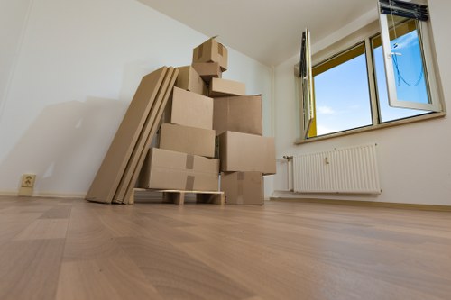 Boxes and packing materials for a home move in Merton