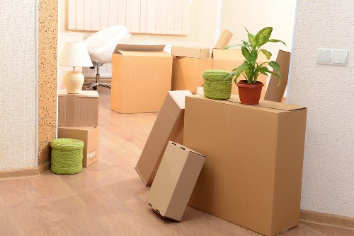 Preparing boxes and furniture for a local move in Merton