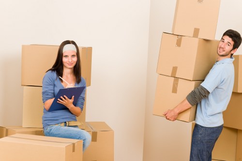 Moving boxes and household items from a Merton flat